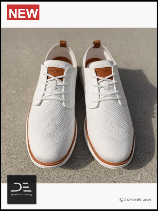 Men\'s Knit Mesh Oxfords Sneakers Casual Dress Lace-Up Lightweight Walking Shoes main image 4